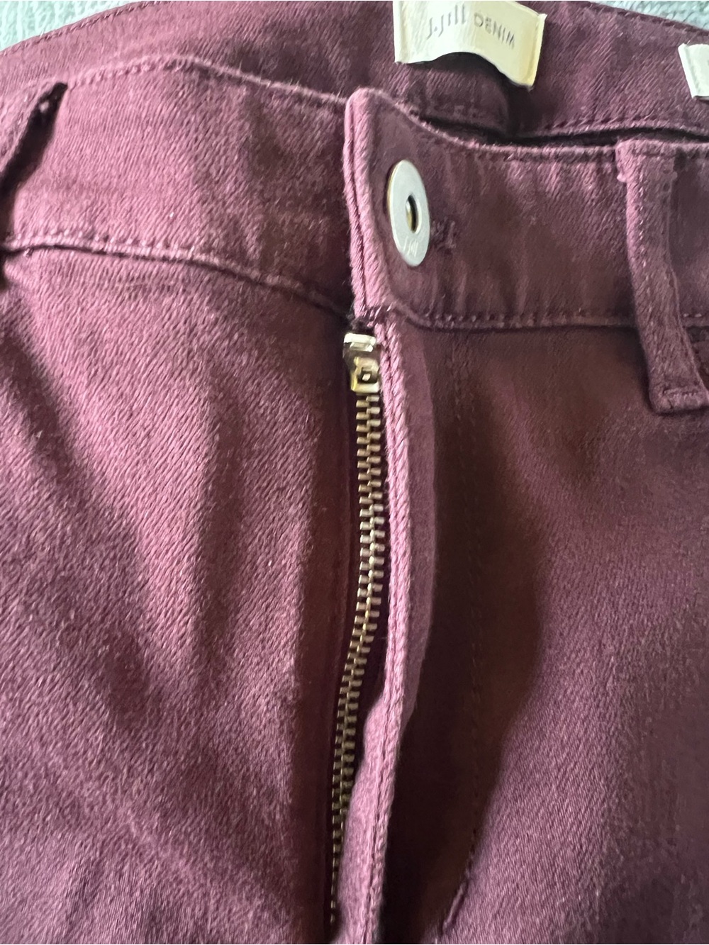 J. Jill Boyfriend Straight Leg Jeans in Plum - Picture 4 of 5